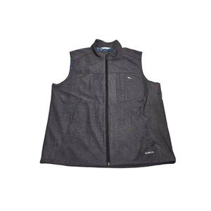 Tommy Bahama Chip And Run IslandZone Vest Men's Large Gray Full Zip Performance